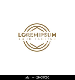 Flat Abstract Roof Spiral Building Logo design Stock Vector