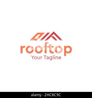 Minimalist design Rooftop interior logo design Stock Vector
