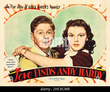 MICKEY ROONEY and JUDY GARLAND in LOVE FINDS ANDY HARDY (1938), directed by GEORGE B. SEITZ. Credit: M.G.M. / Album Stock Photo