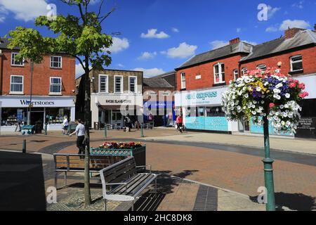 The high street in Crewe town, Cheshire, England, UK Stock Photo