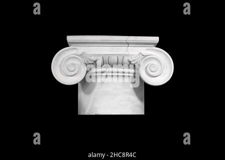 white column isolated on black background. High quality photo Stock Photo