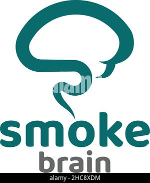 Modern design SMOKE BRAIN inspiration logo design Stock Vector
