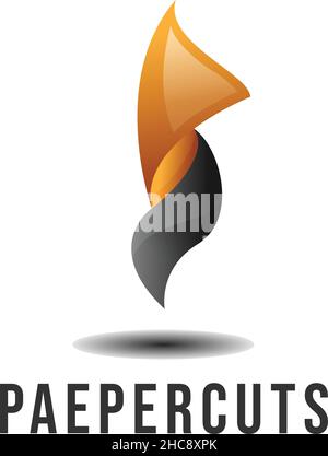 Modern colorful PEAPER CUTS learn logo design  Stock Vector