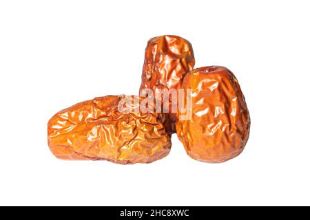 Chinese red dates (the edible fruits of Ziziphus jujuba, often known as jujubes) are one of the most popular meals for their health advantages. Stock Photo