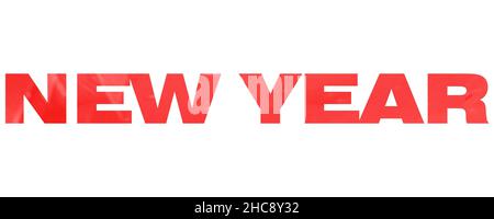 New Year - 2d words rendered isolated - 3d rendering Stock Photo