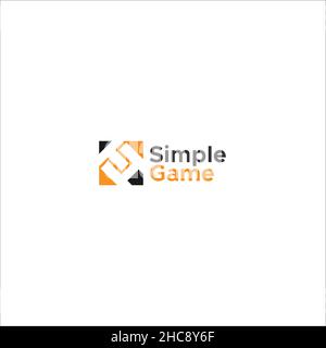 Modern colorful SIMPLE GAME playing logo design Stock Vector