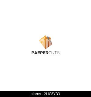 Modern colorful PEAPER CUTS learn logo design Stock Vector