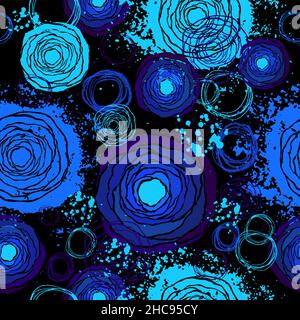 Seamless abstract dark background from circles. Vector illustration Stock Vector