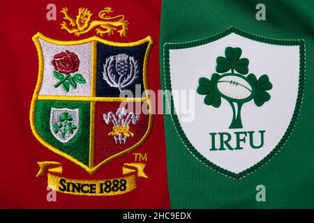 Close up of British and Irish Lions and Ireland jersey Stock Photo