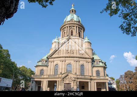 Landscape of Christuskirche evangelical church Mannheim Baden Wurttemburg Stock Photo