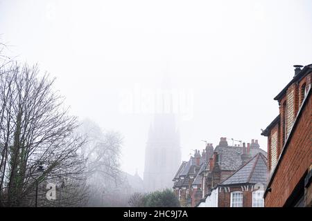 Fog in London Boxing Day 2021 Stock Photo