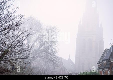 Fog in London Boxing Day 2021 Stock Photo