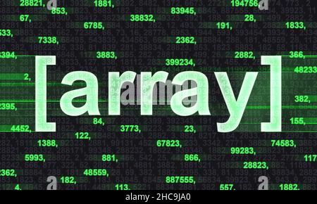 An abstract colorful theme with an array of numbers and casually selected green colored digits. Stock Photo