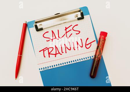 Conceptual caption Sales Training. Word for Action Selling Market Overview Personal Development Preparing And Writing Prescription Medicine Stock Photo