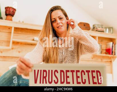 Writing displaying text Virus Detected. Word Written on A computer program used to prevent and remove malware Casual Internet Surfing, Student Stock Photo