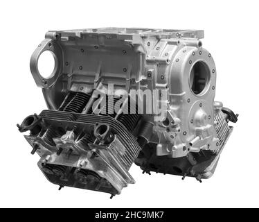 Open engine block on white Stock Photo