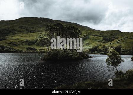 Beautiful view of the Eilean na Moine Island, Loch Eilt, Scotland Stock Photo