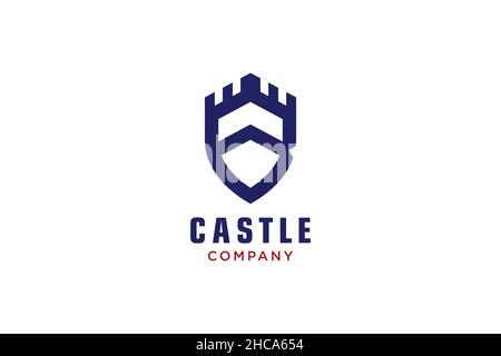 Creative shield with castle and initial B logo, Vector logo. Stock Vector