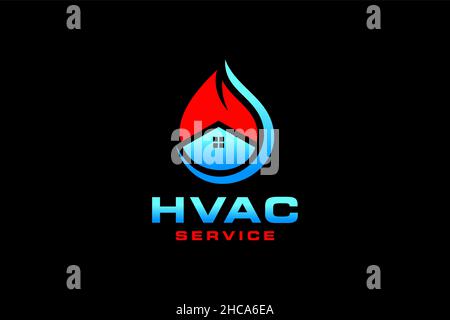 HVAC icons. Heating, ventilating and air conditioning Stock Vector