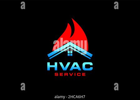 HVAC icons. Heating, ventilating and air conditioning Stock Vector