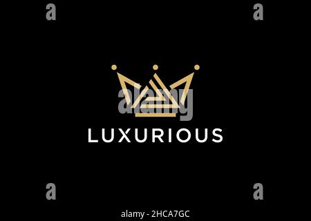 Letter J Geometric Vintage Creative Crown abstract Logo design vector template. Vintage Crown Logo Royal King Queen concept symbol Logotype concept. Stock Vector