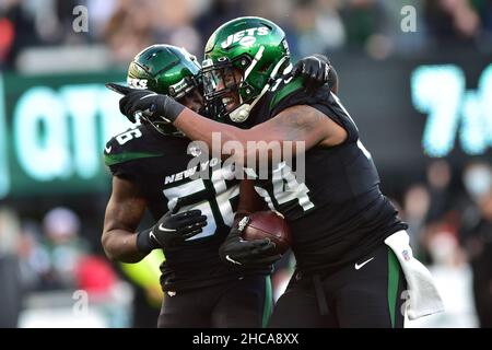 November 04, 2021: New York Jets defensive lineman Quinnen Williams (95)  during NFL football game action between the New York Jets and the  Indianapolis Colts at Lucas Oil Stadium in Indianapolis, Indiana.