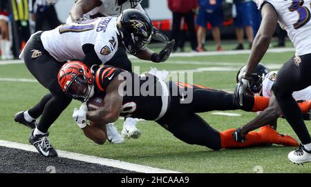 Washington Commanders WR Dyami Brown (2) catches a pass while being  defended by Baltimore Ravens DB Brandon Stephens (21) during a preseason  game at M&T Bank Stadium in Baltimore, Maryland on August