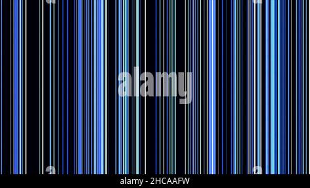 Vertical blue parallel lines moving from right to left on black background, seamless loop. Narrow neon straight stripes in endless flow. Stock Photo