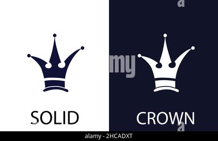 The crown of the ruler of the state is executed in a solid style. A symbol of power. Icon for dark and light backgrounds. Vector illustration. Stock Vector
