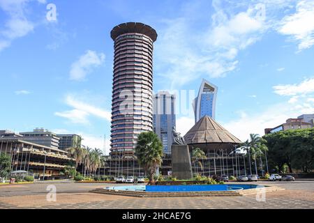 Nairobi, Kenya. 25th Dec, 2021. The Kenyatta International Convention Centre seen on Christmas Day. For many years, Kenyans living in Nairobi and its environs have spent Christmas Day at the Uhuru and Central parks. However, that is not the case this year, as the two parks remain closed for renovations. This did not stop them from enjoying the day in small spaces that were available. Credit: SOPA Images Limited/Alamy Live News Stock Photo