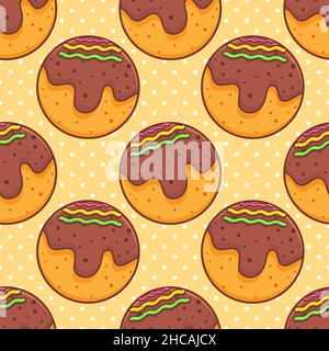 takoyaki food seamless pattern vector illustration Stock Vector