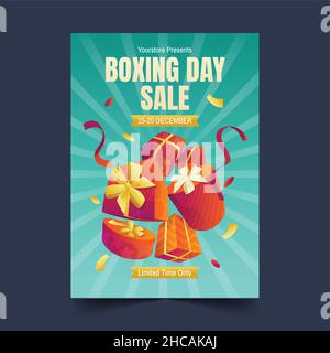 flat boxing gradient boxing day sale poster template sale collection abstract design vector illustration Stock Vector