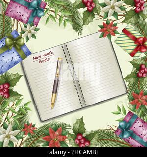 watercolor new year s resolutions abstract design vector illustration Stock Vector