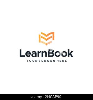 Minimalist Simple Learn Book Abstract logo design Stock Vector