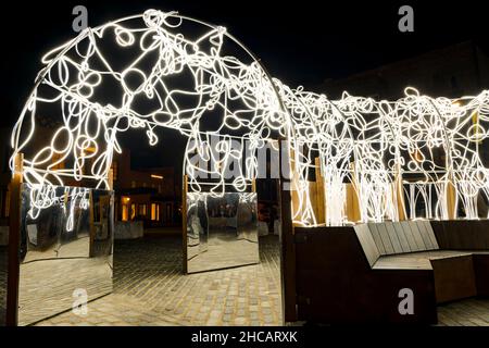 Light Installation Art at Meatpacking District, Manhattan, New York, USA, 2021 Stock Photo