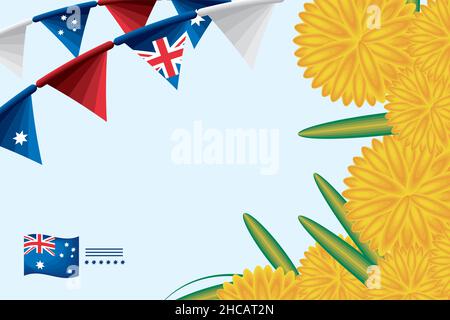 australia day garland Stock Vector