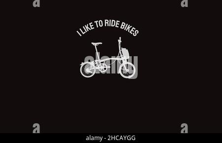 i like to ride bikes bicycle t-shirt monogram text vector template Stock Vector