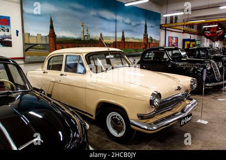 Moscow, Russia - December 16 2021: Retro car GAZ-21 in film studio Mosfilm museum. Stock Photo