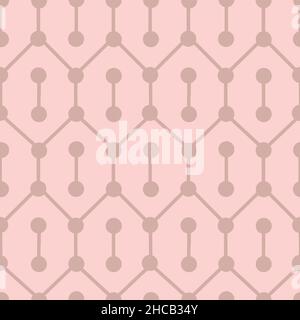 lines and dots geometrical seamless pattern with points connected by line in different directions, trendy urban industrial background. Stock Vector