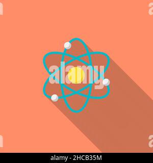 atomic and science vector icon, flat design, long shadow Stock Vector