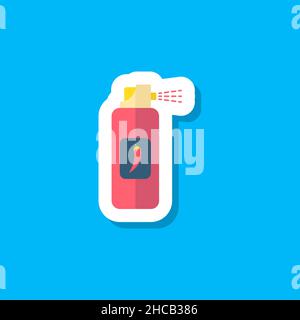 Pepper spray vector icon, flat design, sticker Stock Vector