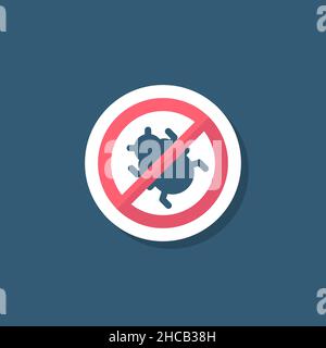 Debug vector icon, flat design, long shadow Stock Vector
