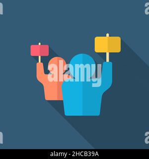 Manifestation vector icon symbol, flat design, long shadow Stock Vector