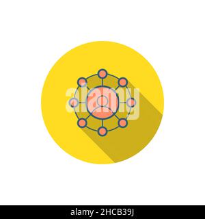 People network vector icon, flat design, long shadow Stock Vector