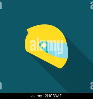Racing helmets vector icon, flat design, long shadow Stock Vector