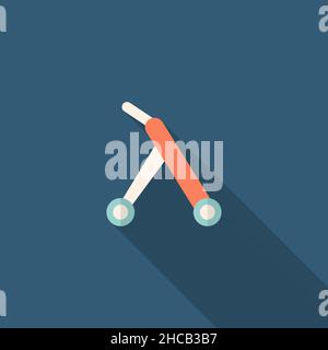 Baby walker toy, flat design, long shadow Stock Vector