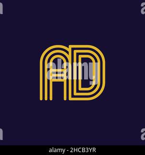 Letter AD alphabet Logo sign symbol. Modern vector logo design for the business, and company identity. Stock Vector