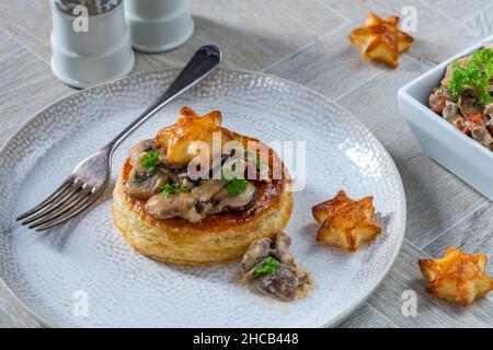 Creamy Mushroom And Chorizo Vol-au-vents Stock Photo - Alamy