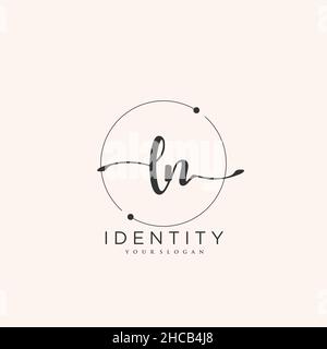 LN Handwriting logo vector art of initial signature, wedding, fashion, jewerly, boutique, floral and botanical with creative template for any company Stock Vector