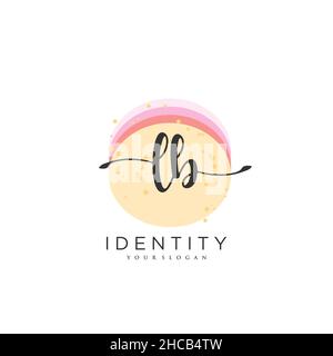 LB Initial handwriting minimalist geometric logo template vector art, Logo for business beauty, fashion, and other art Stock Vector